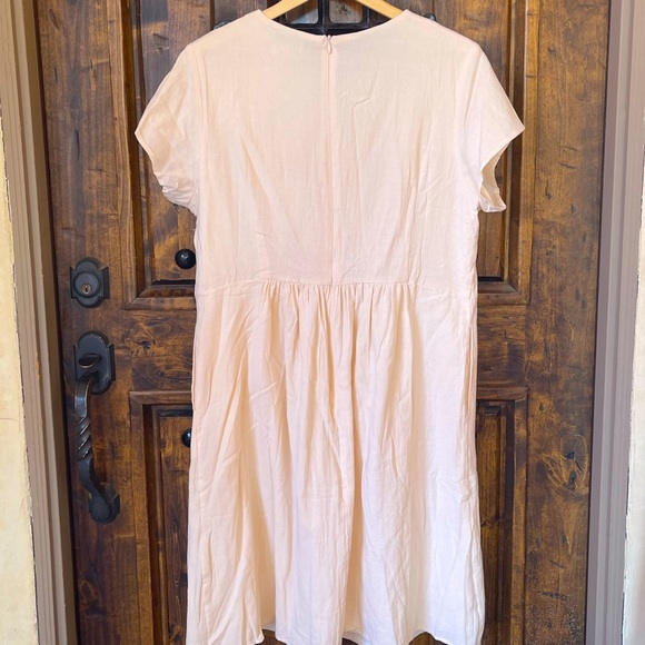 ROOLEE Cream Linen Cotton Dress Embroidered Orange Flowers Lace Trim XXXL NEW!!! - Picture 5 of 12